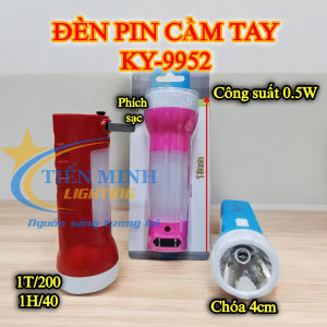 Đèn pin cầm tay KY-9952 tích hợp đèn led 0.5W bên hông có tuyp led chế độ sáng mạnh/yếu