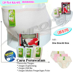 1Box Mama Mamabel Celana Dalam Ibu Hamil Pant Agree Coklat Elastis isi 3pcs Allsize-Aurora Store