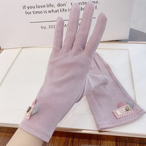 Minwen Women Sunscreen Gloves Summer Sun Protection Gloves Non-slip Touch Screen Gloves Cycling Driving Mittens Thin Anti-UV Gloves