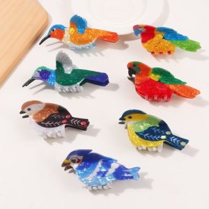 ARCHER LEVEL72EL0 Sweet Korean Style Hair Claw Clip Colorful Design Acetate Material Bird Hairpin Creative Animal Shape Hair Accessories Womens Use