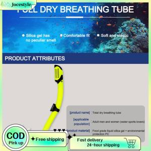 [Jocestyle Outdoor Mall]Diving Snorkel Silicone Full Dry Underwater Diving Air Breathing Tube Hose Gear