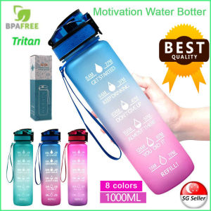 [BPA Free] 1000/750ML Motivational Water Bottle With Time Marker And Straw/Sports Water Bottle With Handle/Tritan And Food Grad PC Material/Leak Proof Portable/Drinking Kettle Fitness Sport WaterJug For Men Women Kids Student