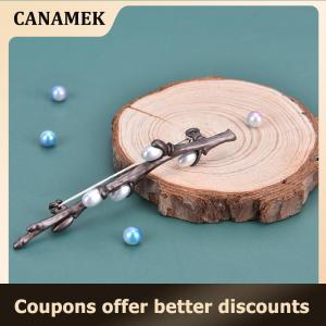 【 CANAMEK 】 Vintage Pearl Plum Blossom Flower Branches Brooches Pins Elegant Bouquet Brooch