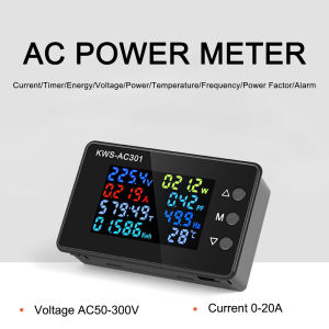 Aideepen AC 50-300V 0-100A KWS-AC301 Color Screen LCD Display Digital Current Voltage and Current Monitor Meter Power Ammeter Voltmeter