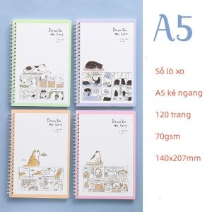 [HCM] Sổ lò xo A5 kẻ ngang 120 trang 70gsm 140x207mm lò xo kép sổ tay ghi chép tiện lợi -GL602