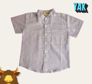 YAK KIDS 2-7T Kemeja koko anak laki laki lengan pendek / Kemeja koko anak premium cotton / Atasan anak laki laki muslim casual / Short sleeve shirt boy 104FW220101