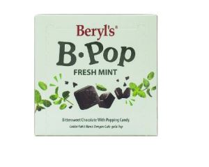 Date 12/26 Socola Beryls B-Pop Fresh Mint 50g -Beryls B.POP Fresh Mint Bittersweet Chocolate With Popping Candy