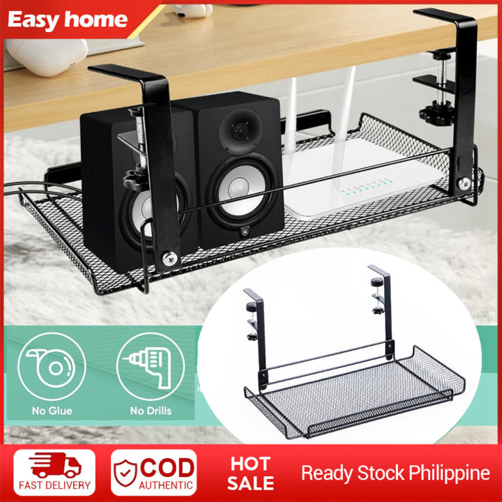 Under Table Storage Rack Cable Management Tray No Punching Desk Socket ...