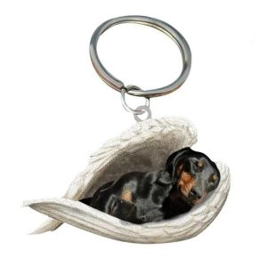 R3LRW0X Home Door Ornament Sleeping Angel Keyring Pet Keychain For Women Dog Pendant Animal Keychain Dog Key Chains Car Keyring