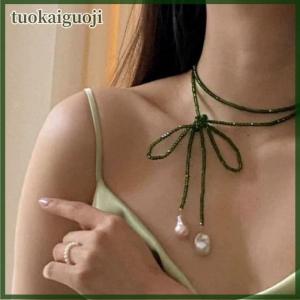 tuokaiguoji Vintage Irregular Neck Chain Imitation Pearl Long Necklace For Women Girls Trendy Sweater Chain Jewelry Accessories Gifts