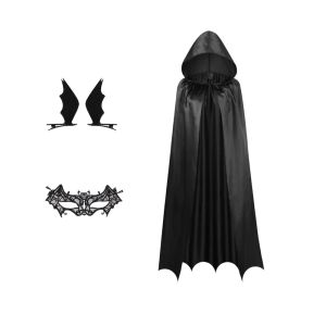 MNTT Face Shield Womens Ghost Cloak Loose Hairpin Halloween Cosplay Costume Funny Party Props Halloween Cloak with Hat Cosplay