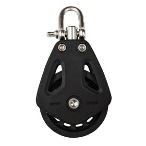 Black Rotating Bearing Pulley Block Nylons High Load Capacity Single Pulley for Strength Training Applications