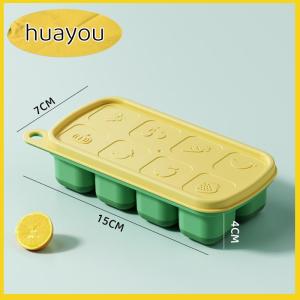 huayou 1Pc 8 Cell Food Grade Silicone Mold Ice Grid With Lid Ice Case Tray Making Mould Ice Storage Box Reusable DIY Kitchen Gadget
