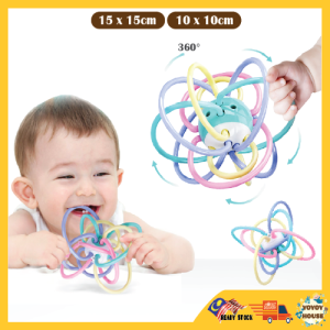 YOYOY Baby Toy Teether Hand Ball Manhattan Balls Handbell Soft Rattles Gigitan Bola Mainan Bayi yoyoy house