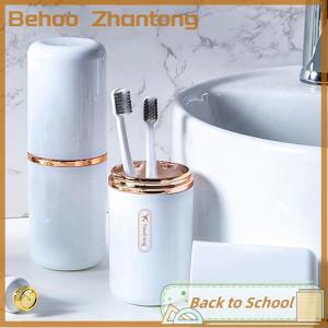 Behoo Travel Portable Toothbrush Cup Bathroom Toothpaste Holder Storage Case Box Organizer Travel Toiletries Storage Cup New Creative