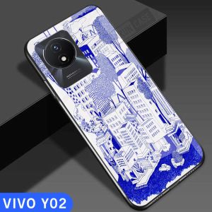 Softcase Glas Kaca For VIVO Y02 - B02 - Casing Hp For VIVO Y02 - Pelindung hp - Case Handphone - Case Kualitas Terbaik - Casing Hp For VIVO Y02
