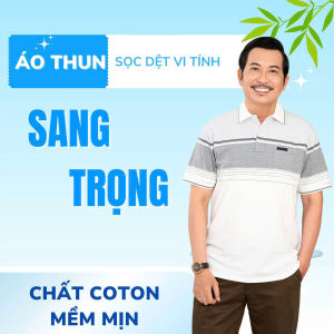 Áo thun nam có cổ trung niên có túi áo nam trung niên cotton ngắn tay trung niên đẹp chất lượng vải dày mặc thoải mái