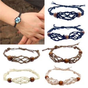 Bracelet Holder Cage Cord for Quartz Bracelet Cord Empty Stone Holder DIY Bracelet Making Holder