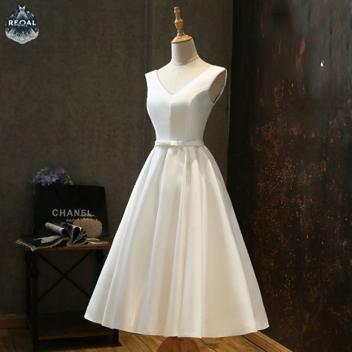 【Recoal Mall】 Recoal Women White Party Dresses Wedding Gown Formal