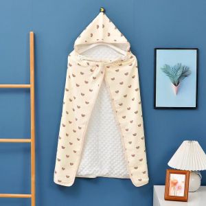 Mumystation Selimut Bedong Baby Cotton Blanket Muslin Topi Hoodie Bayi Kantong Tidur Bayi Baru Lahir On The Go Lembut