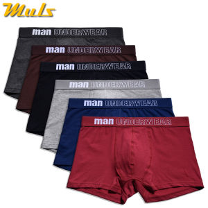 Brand Muls Men Boxer Shorts 3PCS/Set 6Colors Combed Cotton Fast Dry Male Underwear Boy Bodysuit Under Pant Fitted Size S-3XL