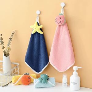 Coral Fleece New Plush Hand Towel Kitchen Hand Towel Cute Cartoon Handkerchief Factory Direct Sale [ Free Shipping ]