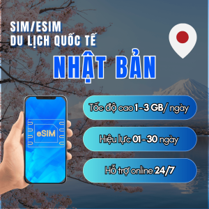 Sim /ESim Du Lịch Nhật Bản Giá Tốt - Data Tốc Đô Cao 2GB/Ngày – Lên Gói sẵn bật Chuyển Vùng Dữ Liệu Là Dùng – Linh Hoạt 1–30 Ngày - FREESHIP - CHƯA KÍCH HOẠT