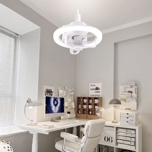 Angelila 360 ° Rotating Ceiling Fan Light E27 Intelligent Fan With Remote Control Dimmable Led Fan Light for Living Room Bedroom Top Light 85-265V