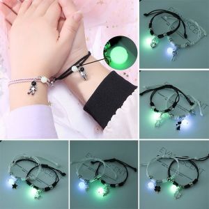 1Pair Luminous Bracelet For Women Men Adjustable Bracelets for Couple Best Friends Friendship Gifts