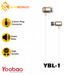 Yoobao YBL-1 3.5MM Stereo In-ear Wired Super Metal Bass Earphone with Microphone For iOS and Android Devices