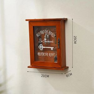 Vintage Wooden Key Storage Box Key Holder Organizer Tempat Penyimpanan Gantungan Kunci