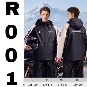 TERPE Raincoat motorcycle jacket breathable back ventilation removable rain cap