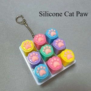 Clickable Fidget Keychain 9 Keys Stress Relief Sensory Sound Toy Desk Everyday Carry Gift