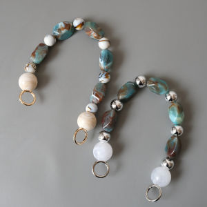 New Fashion Woman Handbag Accessory Parts White Beige Bead Acrylic Resin Chain Luxury Strap Women Phone Case Chains