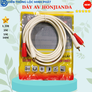 Dây AV 4 đầu hoa sen 1.5m-3m-5m-10m cao cấp HONJIANDA dây đồng nguyên chất