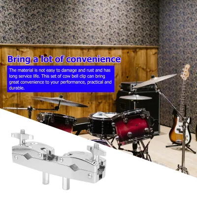 【Top-Rated Product】 Cowbell Clamp Mount Drum Set Holder Bracket Cymbal St Attachment Clip Double Connecting Clamps Material Drum Kit Accessory