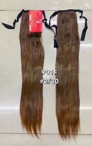Elegant 65cm Straight Ponytail Hair Extension with Bow Clip High-Quality Grade A Hair Weighted Single Pack