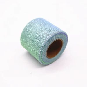 PLNBFG 25 thước 6cm Ruy băng lưới vải tuyn cầu vồng Phụ kiện tóc nơ tự làm Chấm Bạc Lấp Lánh Vật liệu đóng gói quà tặng Tiệc mừng em bé mặc váy Vải Organza dùng làm mũ nón
