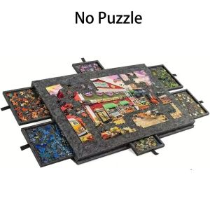 WCYC 6-Drawer Puzzle Board Puzzle Desk Decor Foldable Decorative Puzzle Storage Box Large Capacity Puzzle Organizer for Educational and Puzzle Storage