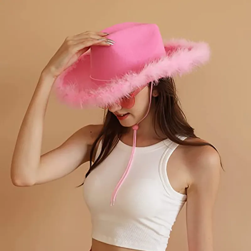 Pink Cowboy Hat Cowboy Neckscarf Accessories Heart-Shaped