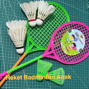 RKC - SET RAKET ANAK Plastik (Mainan Raket Bulutangkis - Isi 2 Raket & 6 Kok)