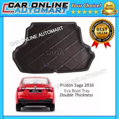 Proton Saga 2016 - present MC2 MC3 EVA Copolymer Car Boot Tray Luggage Cargo Trunk Tray - Waterproof