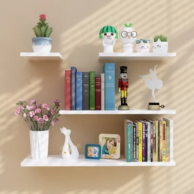 Wall Shelf 4PCS/set Storage Divider Wall-mounted Home Decoration Floating Space Savers Hanging Bookshelf Storage Rack