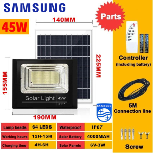 SAMSUNG Heavy Duty Solar Light Outdoor Waterproof 500W Flood Light Automatic Night Light with Solar Panel Indoor
