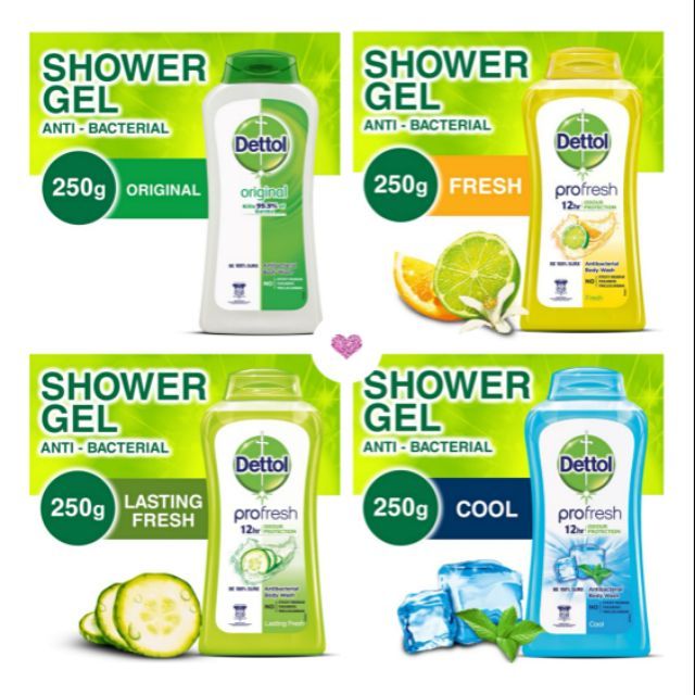 DETTOL PROFRESH SHOWER GEL ANTI BACTERIA 250ML Lazada