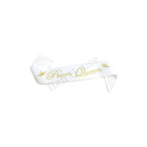 [SG SELLER READY STOCK] Prom King Sash Prom Queen Sash Graduation Party night White Gold Crown Graduate Senior Prom