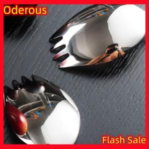 Oderous 304 Stainless Steel Fork Household Spork Spoon One Salad Spoon Cake Fruit Fork Western Fork Tableware