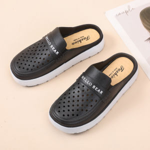 Free Shipping Breathable Closed-Toe Sandals For Women Non-Slip Suitable For Outdoor Wear Fashionable Flat-Soled Beach Clogs For Summer Versatile Half-Slipper Style