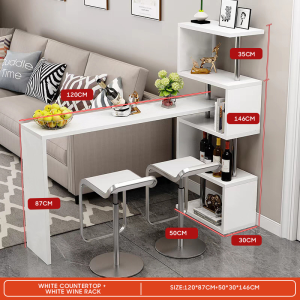 Simple wall leaning bar rotating bar computer table dining room partition bar wine cabinet small bar