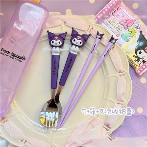 Sanrio Character Stainless Steel Cutlery Set for Kids with Case - Spoon Fork Chopsticks